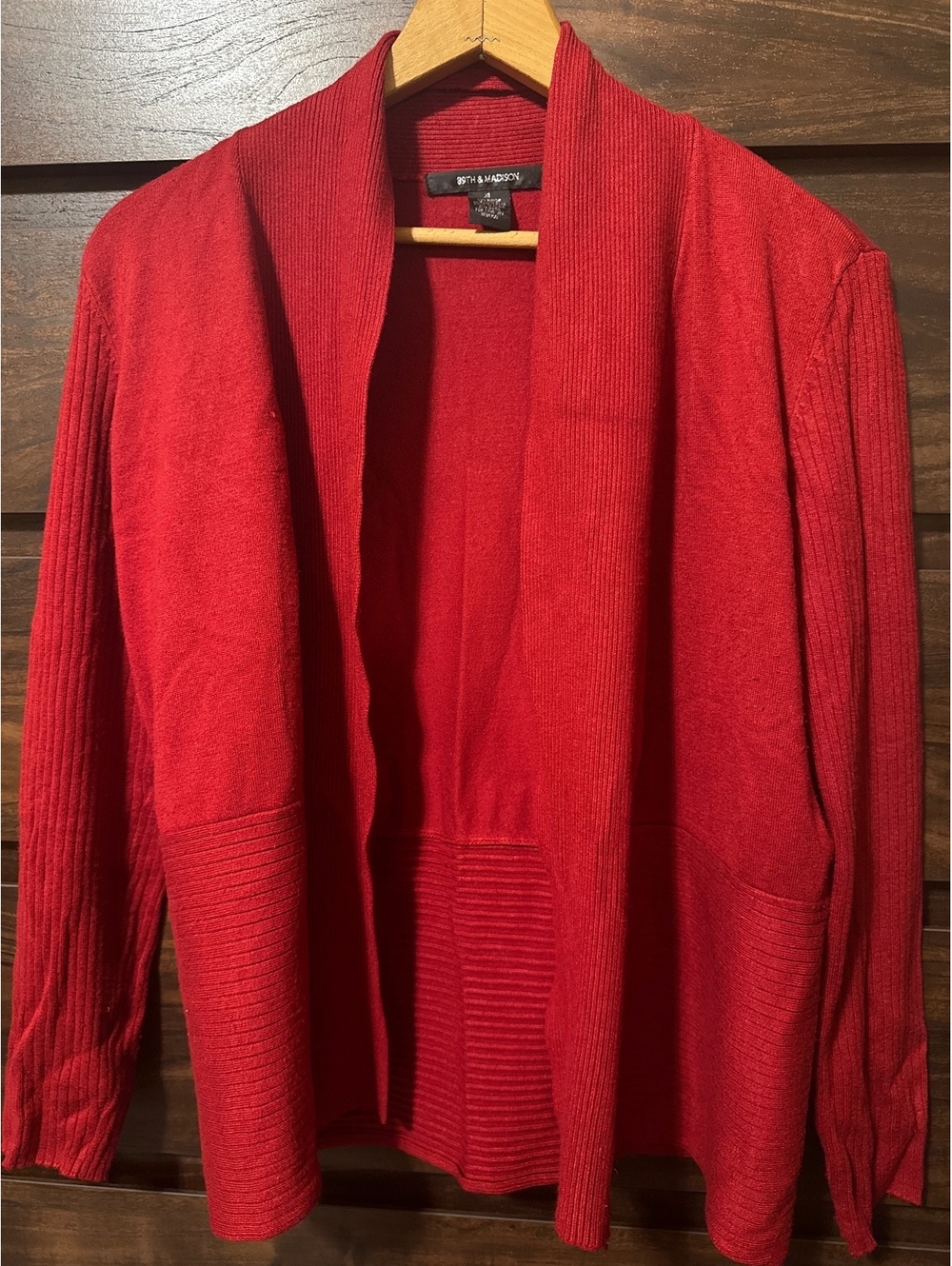 Beth & Madison Red Open Front Cardigan Sweater XL